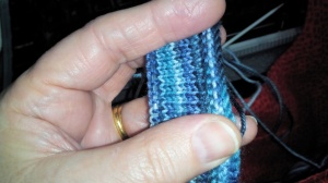 Still on the tension square. Gauge swatch, if you prefer.